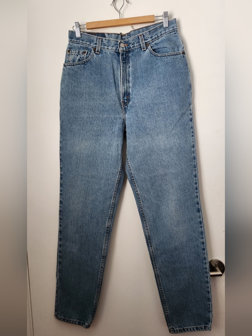 Levi's 512 Slim Fit Tapered Leg Light Blue Denim Jeans Size 14 MIS L